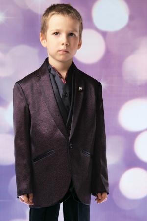 Тёмно-пурпурный костюм-тройка (с жилетом) + рубашка + шейный платок
