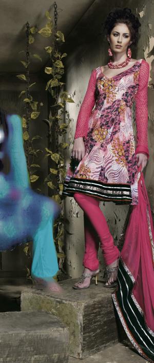 Разноцветное платье / туника из хлопка с длинными лиловыми рукавами в мелкий горошек + летние лиловые брюки