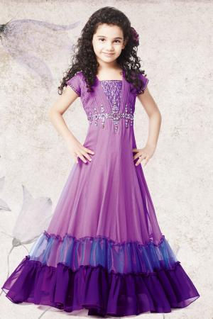 Глициниевое платье с короткими рукавами для девочек от 2 до 16 лет