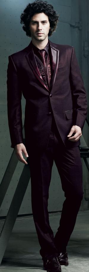 Тёмно-бордовый мужской костюм-двойка + рубашка + галстук 